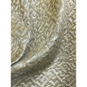 Metallic Silver Drape Curtain One 1 / ONE Panel Geometric 3D Embossed Fabric